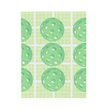 Plush Blanket - Pickleball Design, Small to Extra Large sizes - Gift for Home | green plaid style