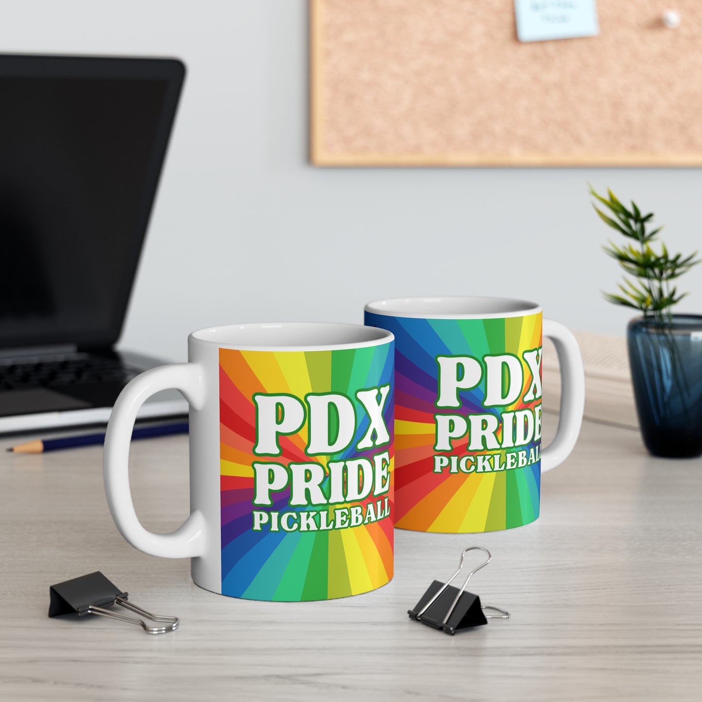PDX Pride Pickleball Coffee Mug - Portland Oregon pickleballer cup mug lgtbq