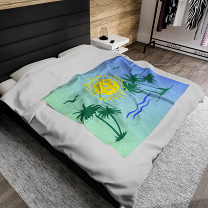 Plush Blanket - Pickleball Design, Small to Extra Large sizes - Gift for Home | modern beach pickleball style
