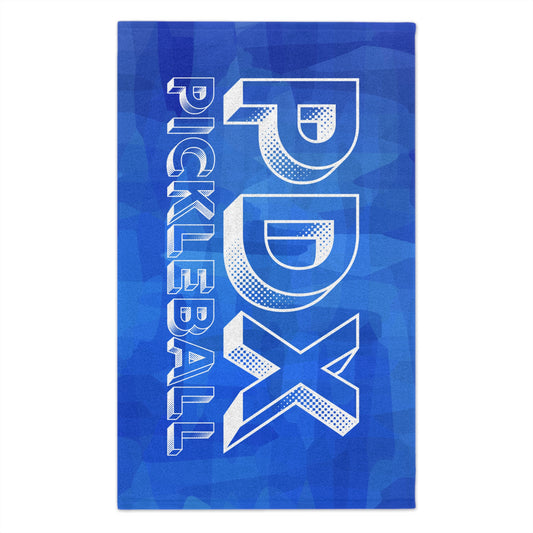 PDX Graphic  Blue Pickleball Towel - pickleball player sports rally kitchen bathroom towel Portland Oregon