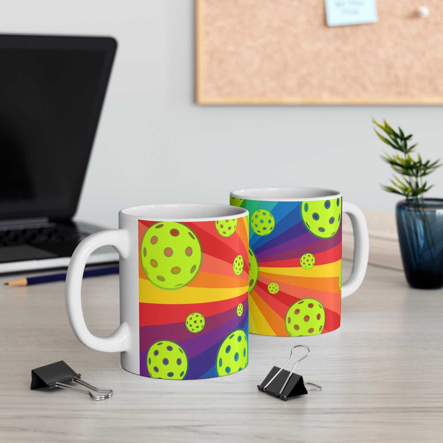 Pride Pickleballs in Space Coffee Mug - Pickleball ceramic cup mug