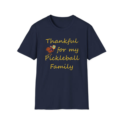 Thanksgiving Pickleball Player Unisex Softstyle T-Shirt, Turkey Day Tee, Gift for Pickleball Lover, Pickleball Thanksgiving Apparel