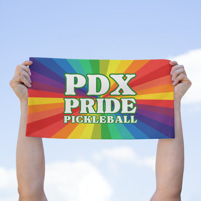 PDX Pride Pickleball Rally Towel - courts, kitchen, bathroom towel for Pickleball player