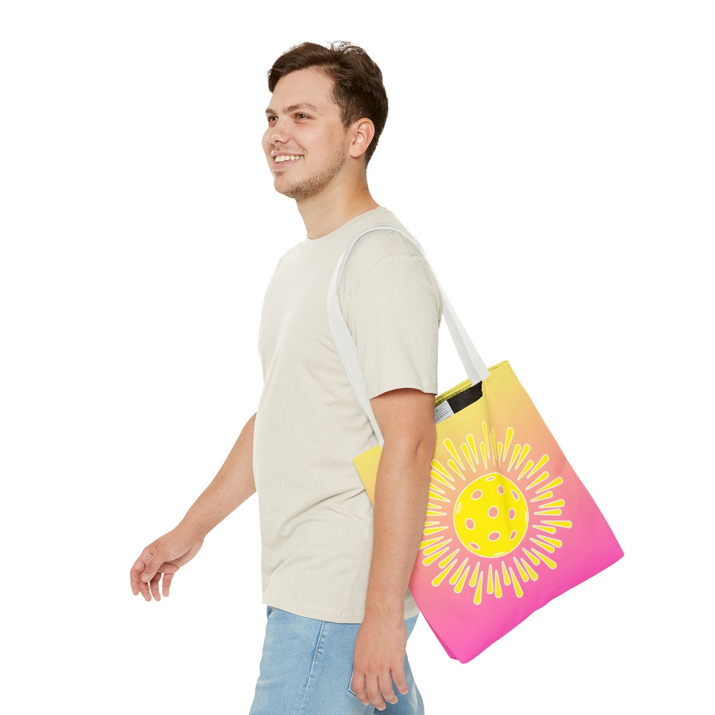 Sunny Pickleball Tote Bag - pickleball player tote bag for shopping travel gift