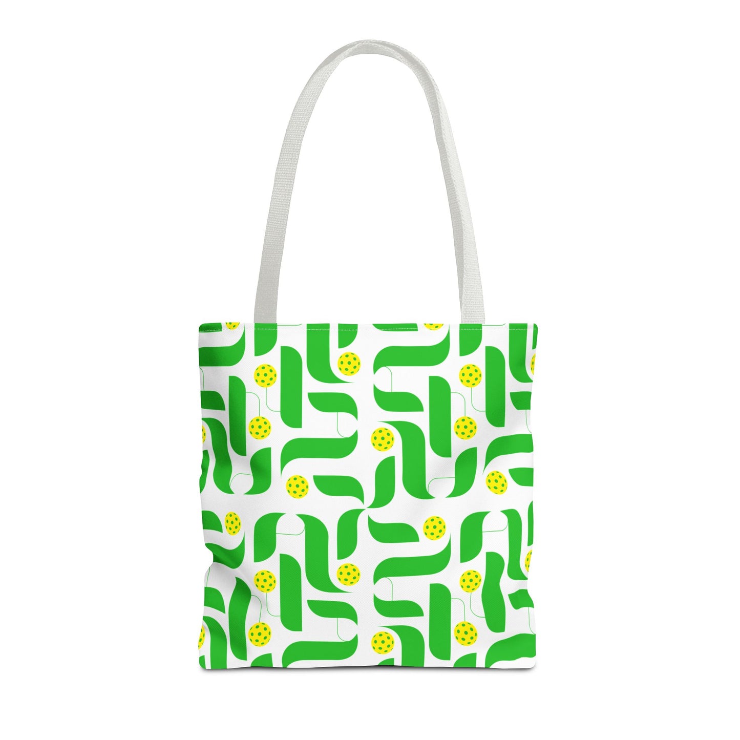 Green Modern Pattern Tote Bag - Pickleball player bag for shopping gear and travel