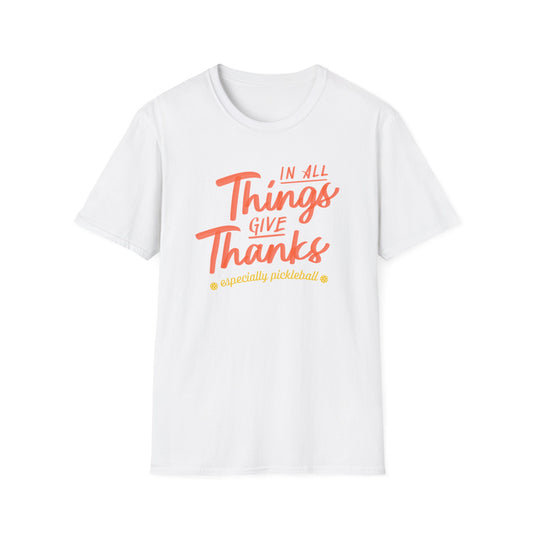 Thanksgiving Gratitude Pickleball T-Shirt, Unisex Tee, Shirt for Men Women, Fall Season Top, Sporty Gift
