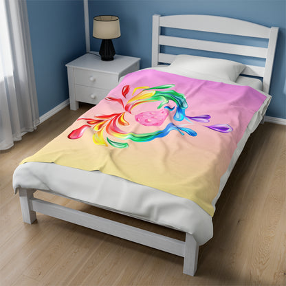 Plush Blanket - Pickleball Design, Small to Extra Large sizes - Gift for Home | swirl heart pickleball style