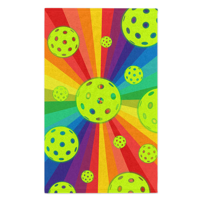 Pride Galaxy Pickleball Towel - pickleball player sports rally kitchen bathroom towel